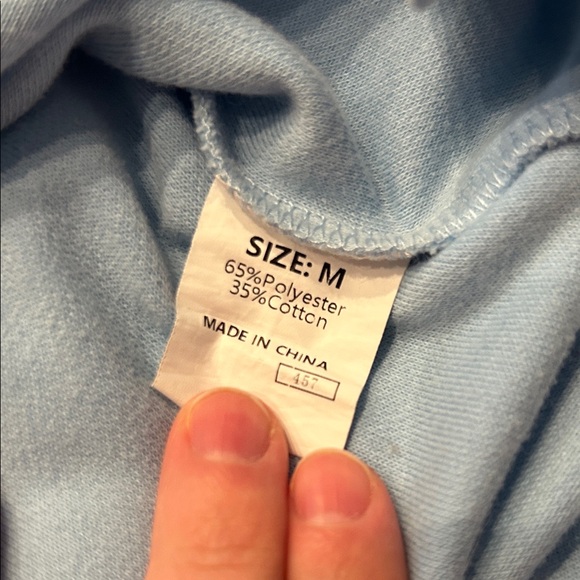 Light Blue Button-Up Sweatshirt - Picture 4 of 5